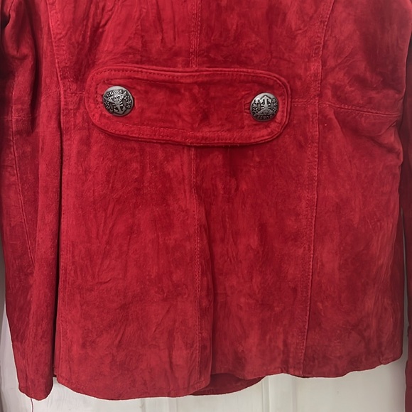 Vintage Guess suede jacket with oversized collar sz S - Picture 7 of 11